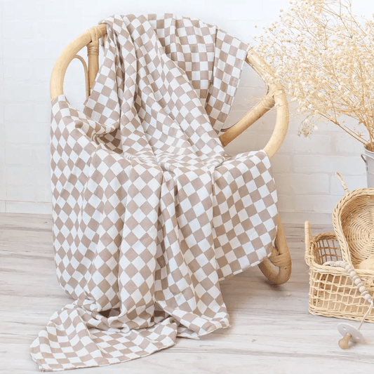 Organic Bamboo Muslin Swaddle - Cocoa Cube