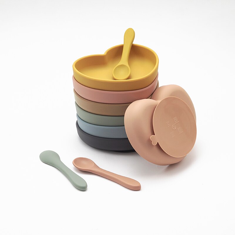 Adore-a-Meal Heart Plate & Spoon - Mustard