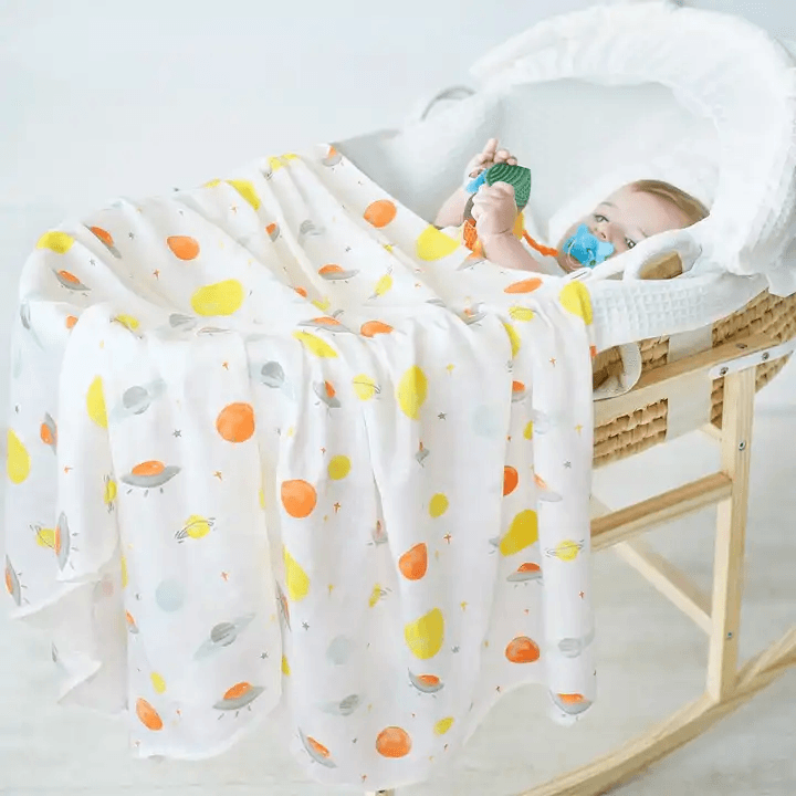 Organic Bamboo Muslin Swaddle - Lunar Explorer