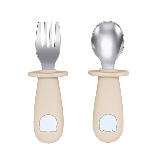 MiniMunch™ Cutlery Set with Silicone Handles - Sand