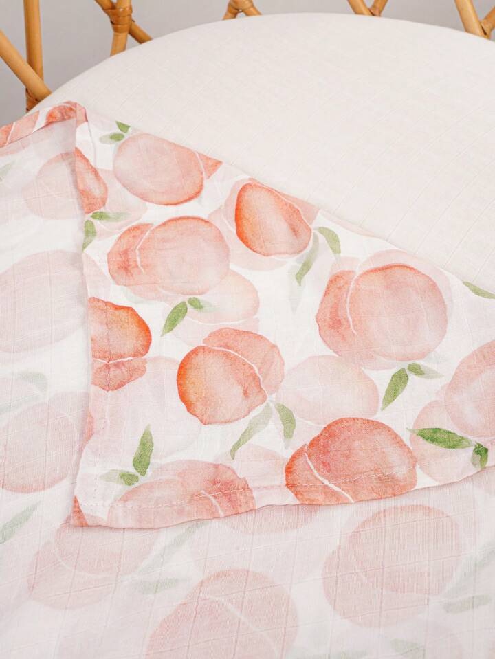 Organic Bamboo Muslin Swaddle - Pastel Peach