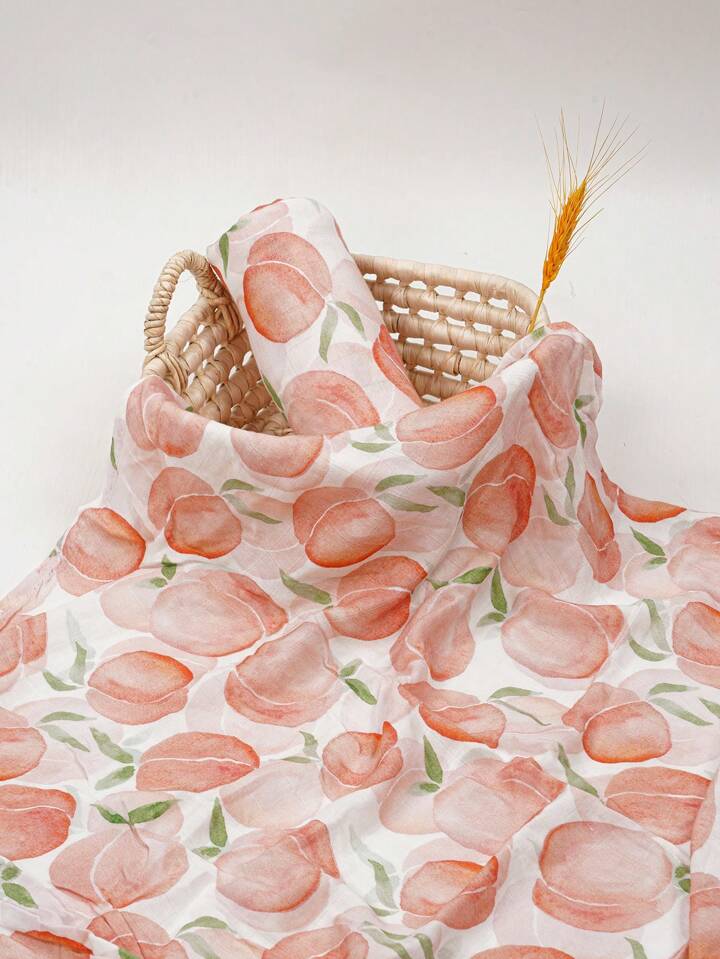 Organic Bamboo Muslin Swaddle - Pastel Peach