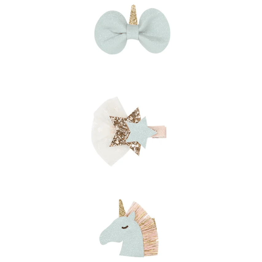 Unicorn Star Hair Clips - 3 Piece Collection