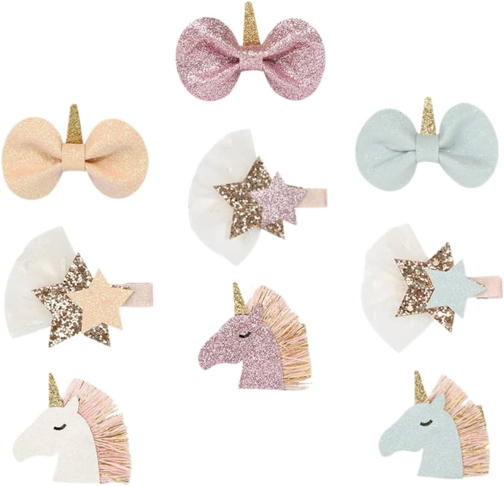 Unicorn Star Hair Clips - 3 Piece Collection