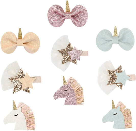 Unicorn Star Hair Clips - 3 Piece Collection