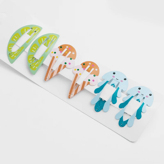 Sorbet Splash Hair Clip Collection - 3 pairs